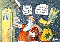 Peter Gaymann Postkarte Weihnachten Ist heute...