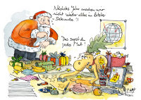 Peter Gaymann Postkarte Weihnachten Alles in letzter...
