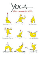 Peter Gaymann Postkarte Yoga für Weingenießer