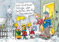 Peter Gaymann Postkarte Weihnachten Wir sind Könige