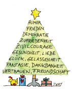 Peter Gaymann Postkarte Weihnachten Tannenbaum Wünsche