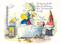 Peter Gaymann Postkarte Weihnachten Glühweinbad