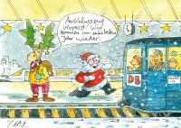 Peter Gaymann Postkarte Weihnachten Anschlusszug verpasst