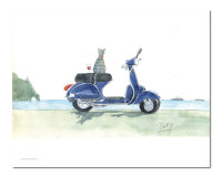 Peter Gaymann Poster Vespa & Vino