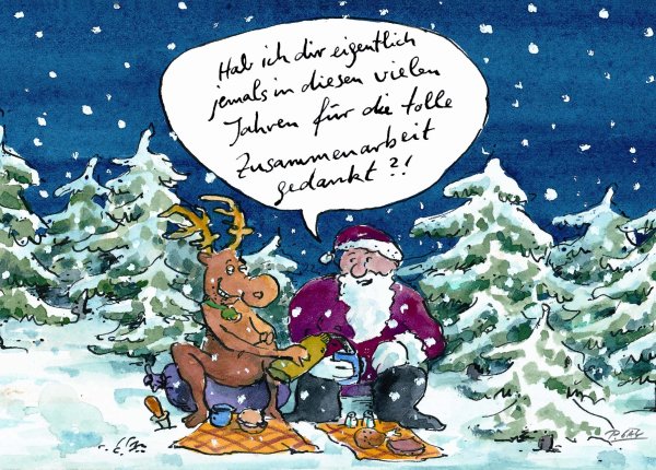 Peter Gaymann Briefkarte Weihnachten Tolle Zusammenarbeit