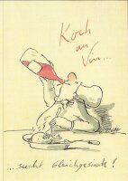 Briefkarte Peter Gaymann Koch an Vin