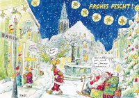 Peter Gaymann Postkarte Weihnachten Freiburg