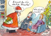 Peter Gaymann Postkarte Weihnachten die Heilige Familie