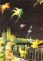 Postkarte Peter Gaymann Feuerwerk