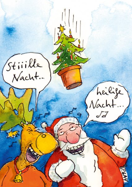 Peter Gaymann Postkarte Weihnachten Stiiille Nacht... heilige Nacht