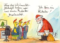 Peter Gaymann Postkarte Weihnachten Ich bin ein Roboter