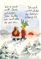Peter Gaymann Postkarte Weihnachten Bessere Lösung