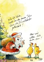 Peter Gaymann Postkarte Weihnachten Lästern...