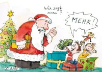 Peter Gaymann Postkarte Weihnachten Wie sagt man...