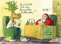 Peter Gaymann Postkarte Weihnachten Firma Zehn Milliarden