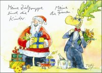 Peter Gaymann Postkarte Weihnachten Meine die Frauen!