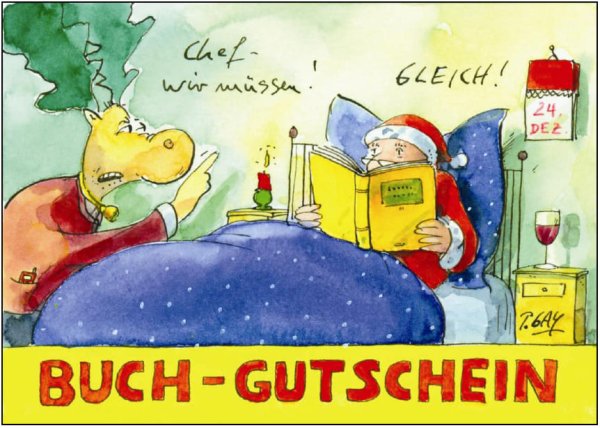 Peter Gaymann Postkarte Weihnachten Buch - Gutschein