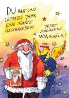 Peter Gaymann Postkarte Weihnachten Jetzt schlagen wir...