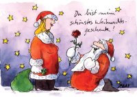 Peter Gaymann Postkarte Weihnachten Du bist mein...