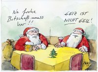 Peter Gaymann Postkarte Weihnachten Geiz ist nicht geil