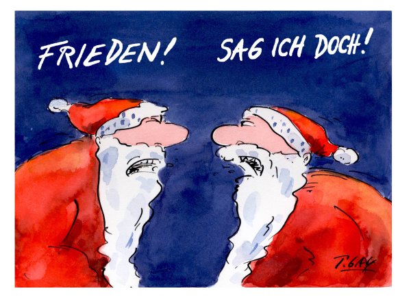 Peter Gaymann Postkarte Weihnachten Frieden