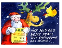 Peter Gaymann Postkarte Weihnachten Bestes Team