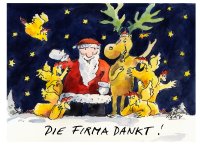 Peter Gaymann Postkarte Weihnachten Die Firma dankt