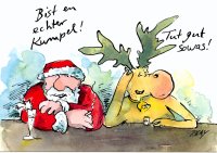 Peter Gaymann Postkarte Weihnachten Echter Kumpel