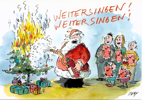 Peter Gaymann Postkarte Weihnachten Weitersingen