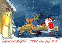 Peter Gaymann Postkarte Weihnachten Weihnachten steht vor...