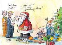 Peter Gaymann Postkarte Weihnachten Spendenquittung