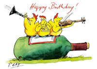 Postkarte Peter Gaymann Happy Birthday Wein