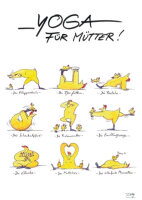 Postkarte Peter Gaymann Yoga für Mütter