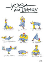 Postkarte Peter Gaymann Yoga für Bayern
