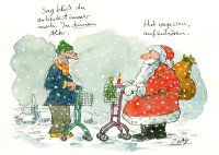 Peter Gaymann Postkarte Weihnachten Hab vergessen aufzuhören